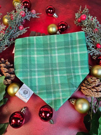 Green Plaid Scrunchie Bandana - Simply Graced Mama