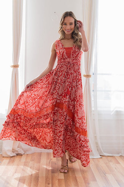 Floral Maxi Dress in Rust - Simply Graced Mama