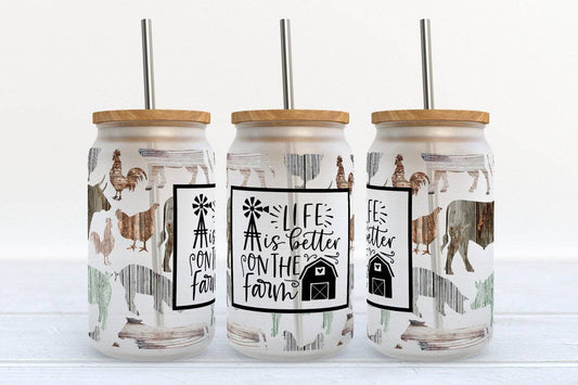 Life is Better on the Farm Glass Tumbler