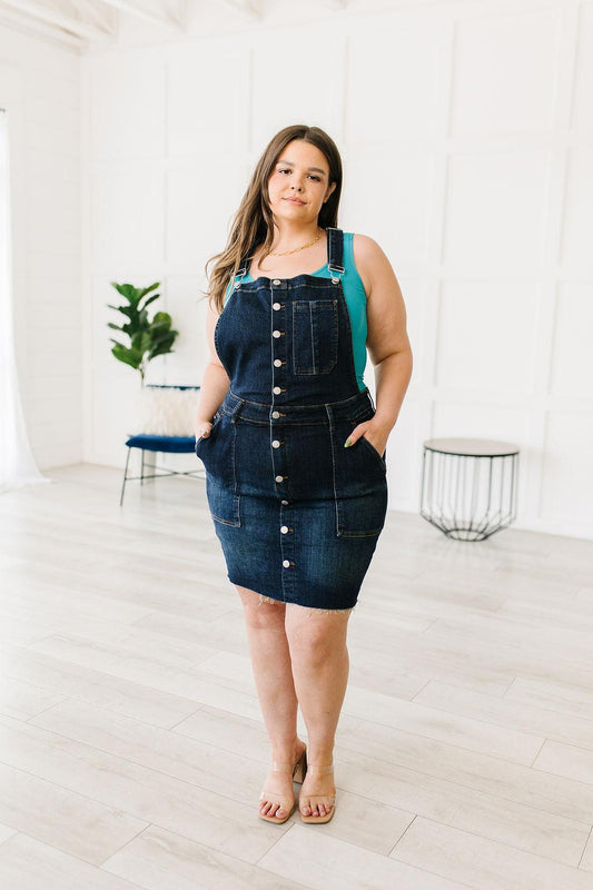 Agnes Denim Overall Dress - Simply Graced Mama