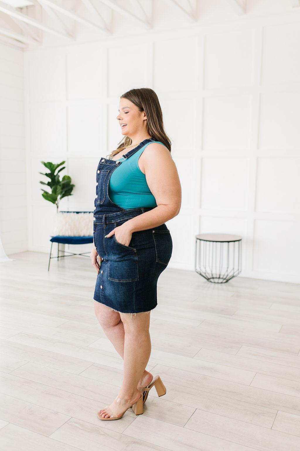 Agnes Denim Overall Dress - Simply Graced Mama