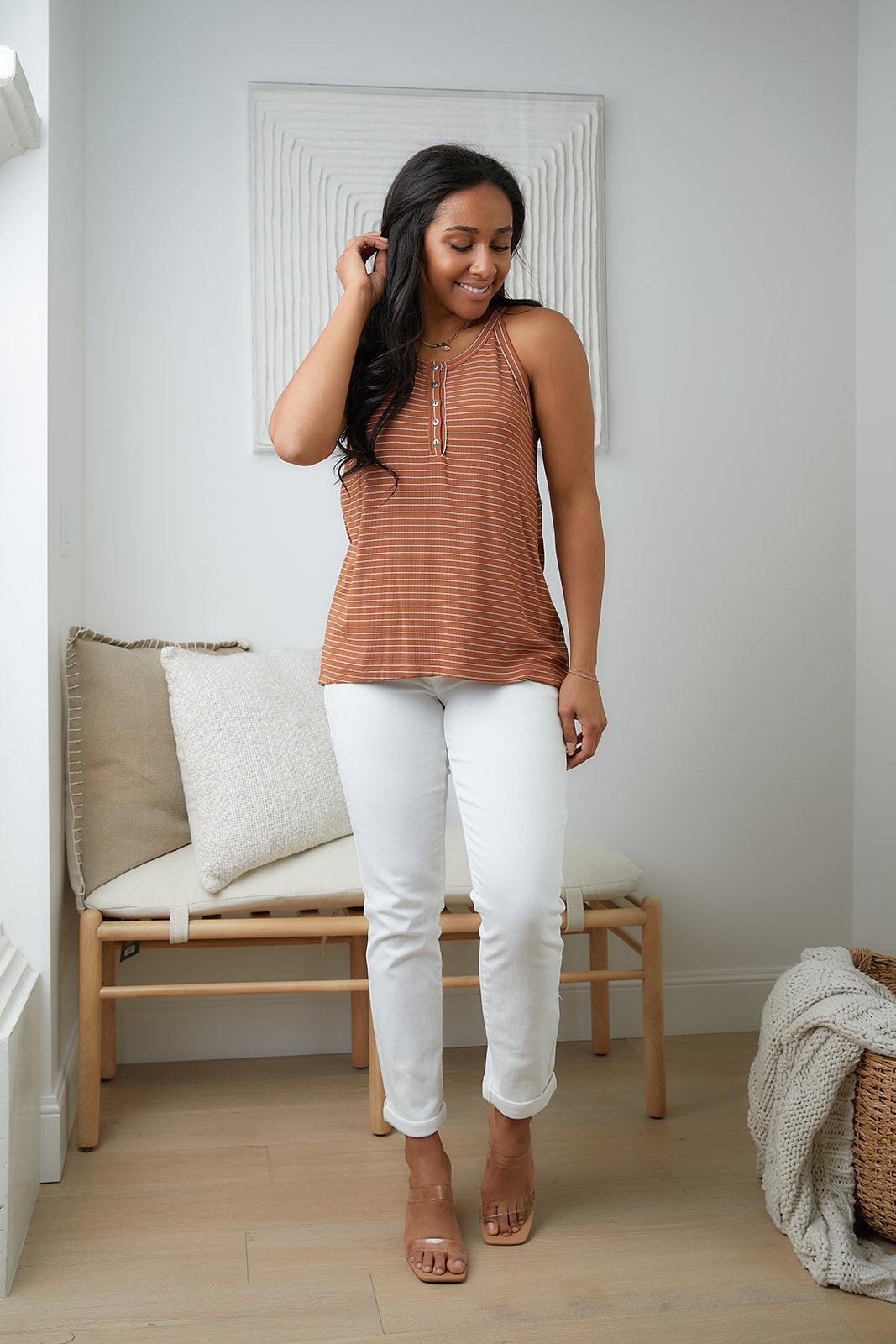 Tip Me Off Striped Tank - Simply Graced Mama