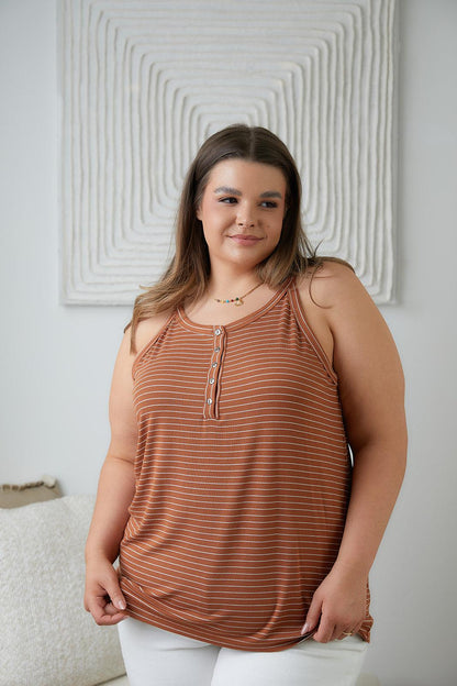 Tip Me Off Striped Tank - Simply Graced Mama