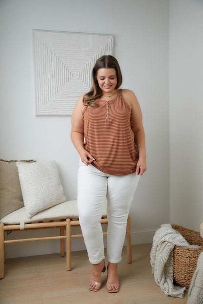 Tip Me Off Striped Tank - Simply Graced Mama