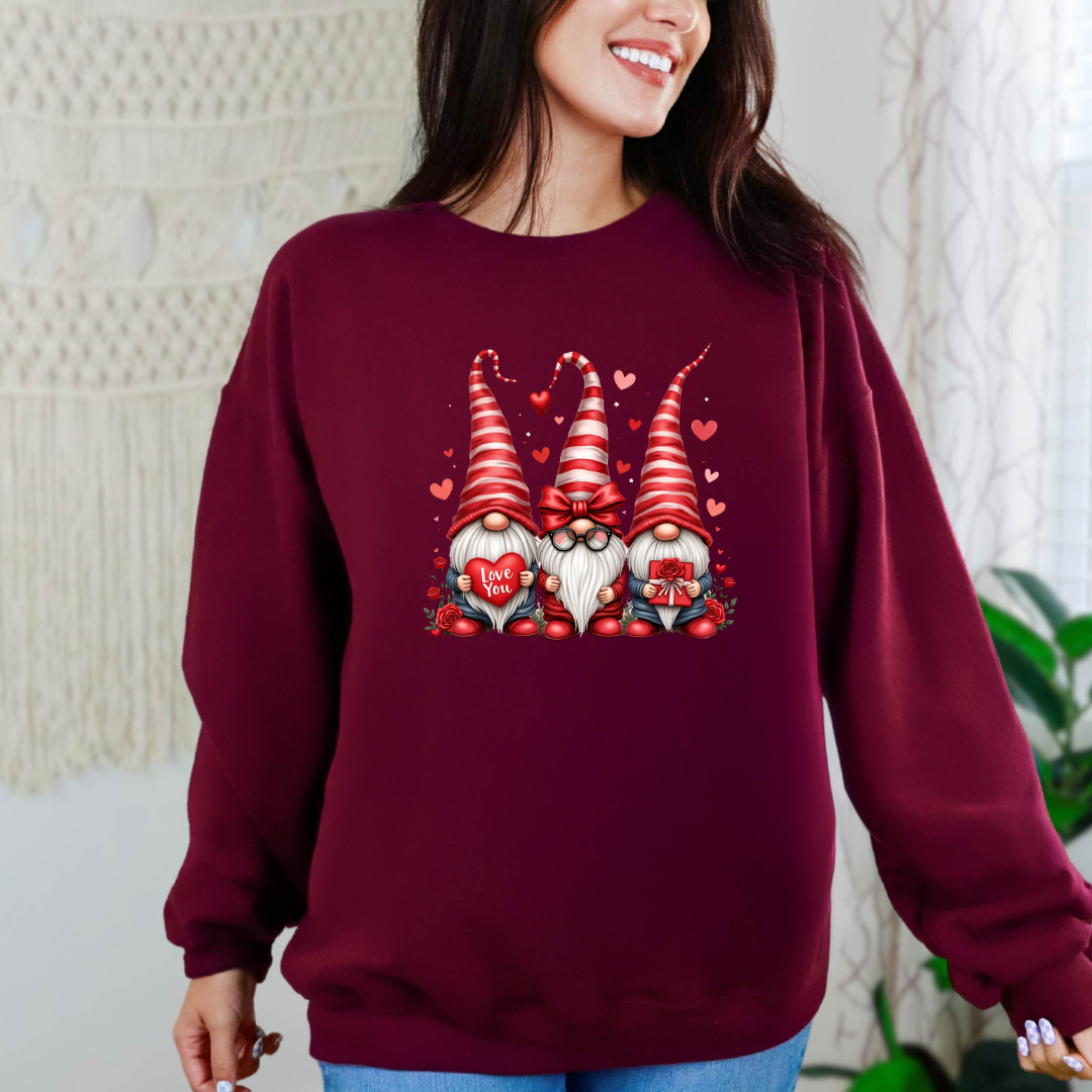 Valentine Gnome Graphic Sweatshirt - Simply Graced Mama