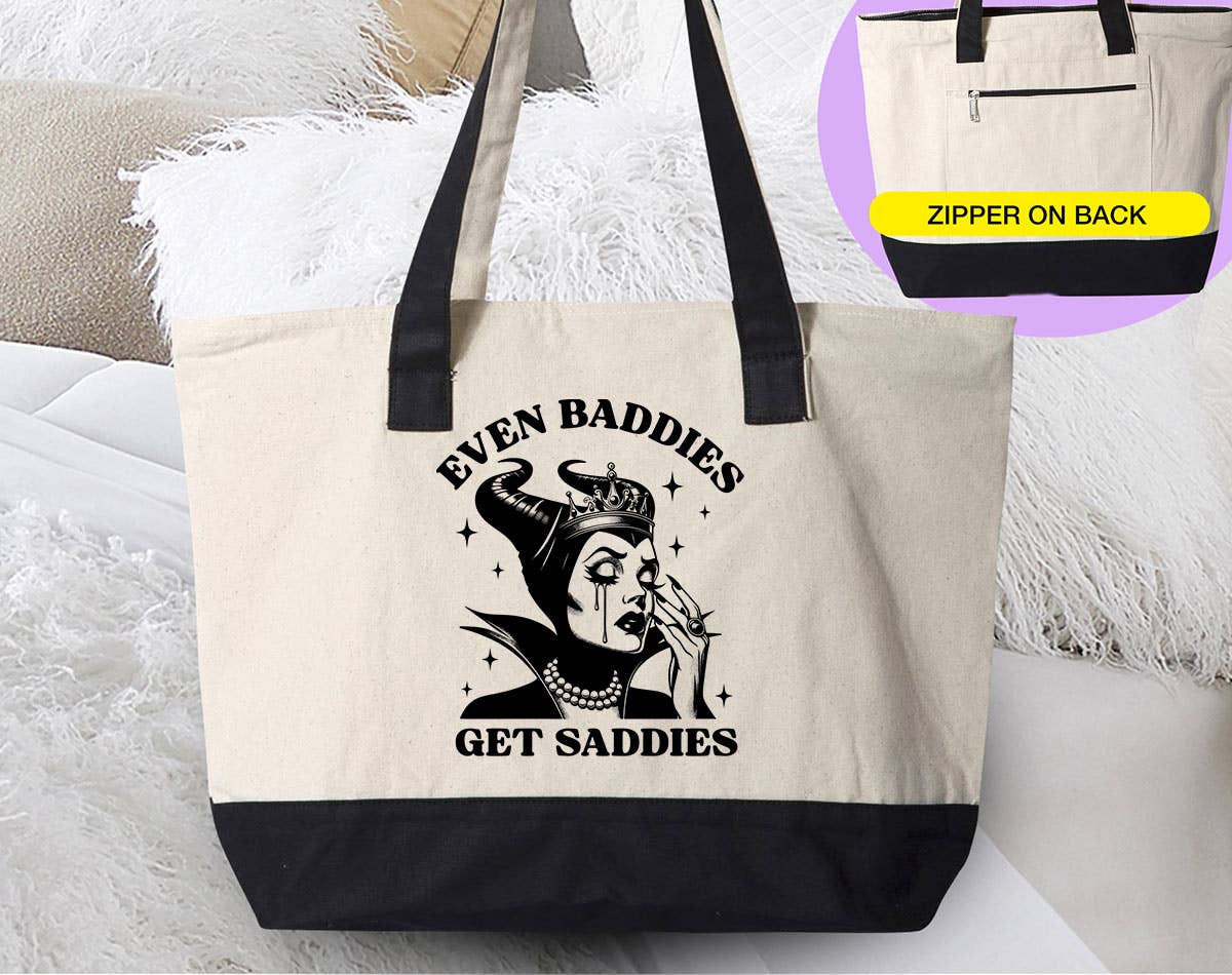 Even Baddies Get Saddies Canvas Tote