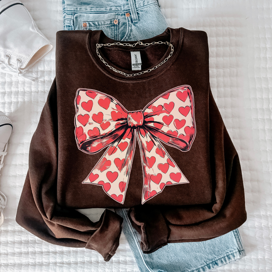 Heart Bow Sweatshirt - Simply Graced Mama