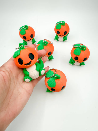 3D Printed Pumpkin Dino Keychain