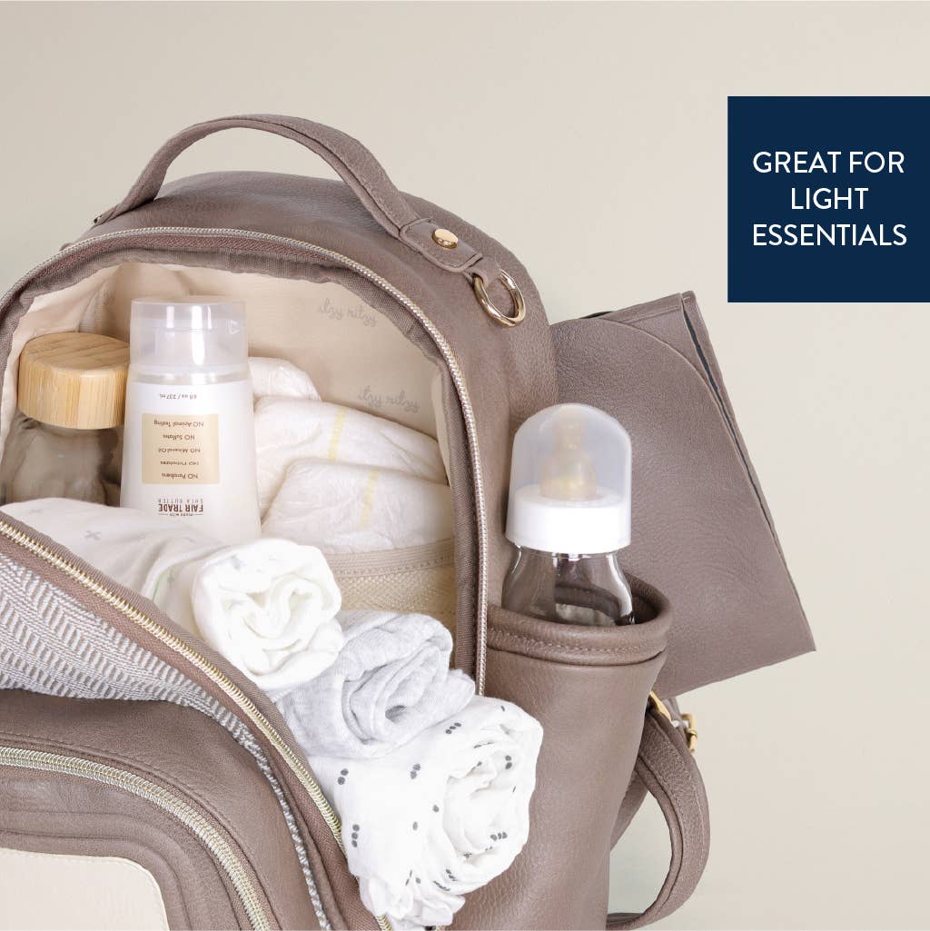 Vanilla Latte Itzy Mini Plus™ Diaper Bag Backpack - Simply Graced Mama