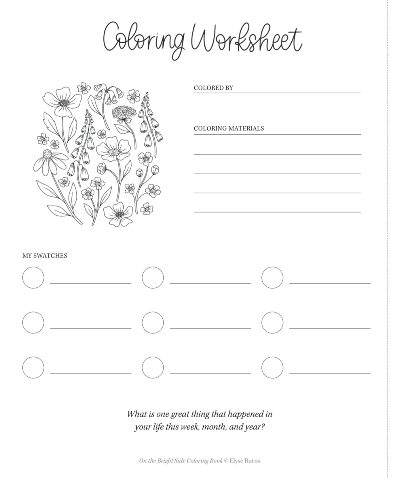 On The Bright Side Coloring Book - Simply Graced Mama