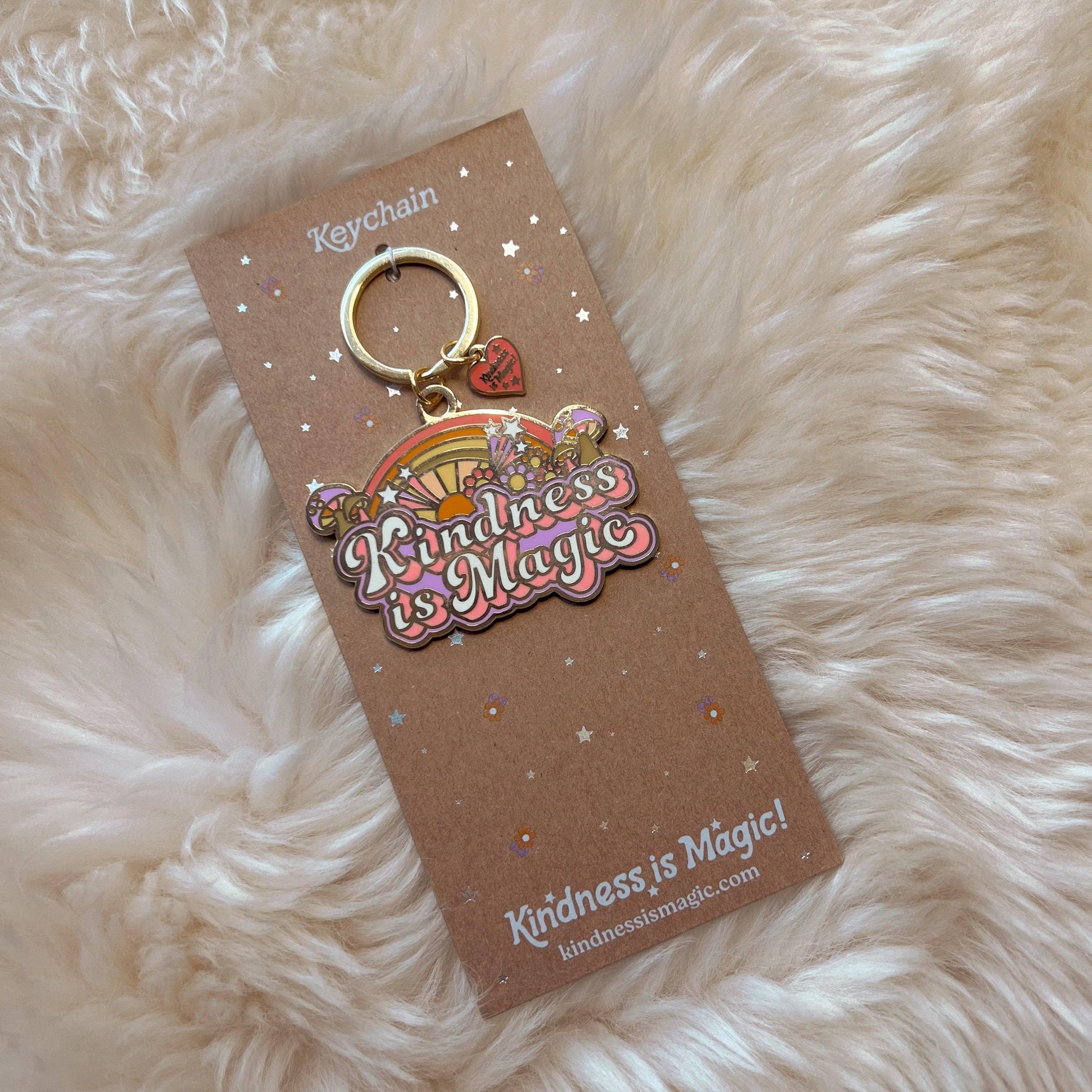 Kindness is Magic Rainbow Enamel Keychain - Simply Graced Mama