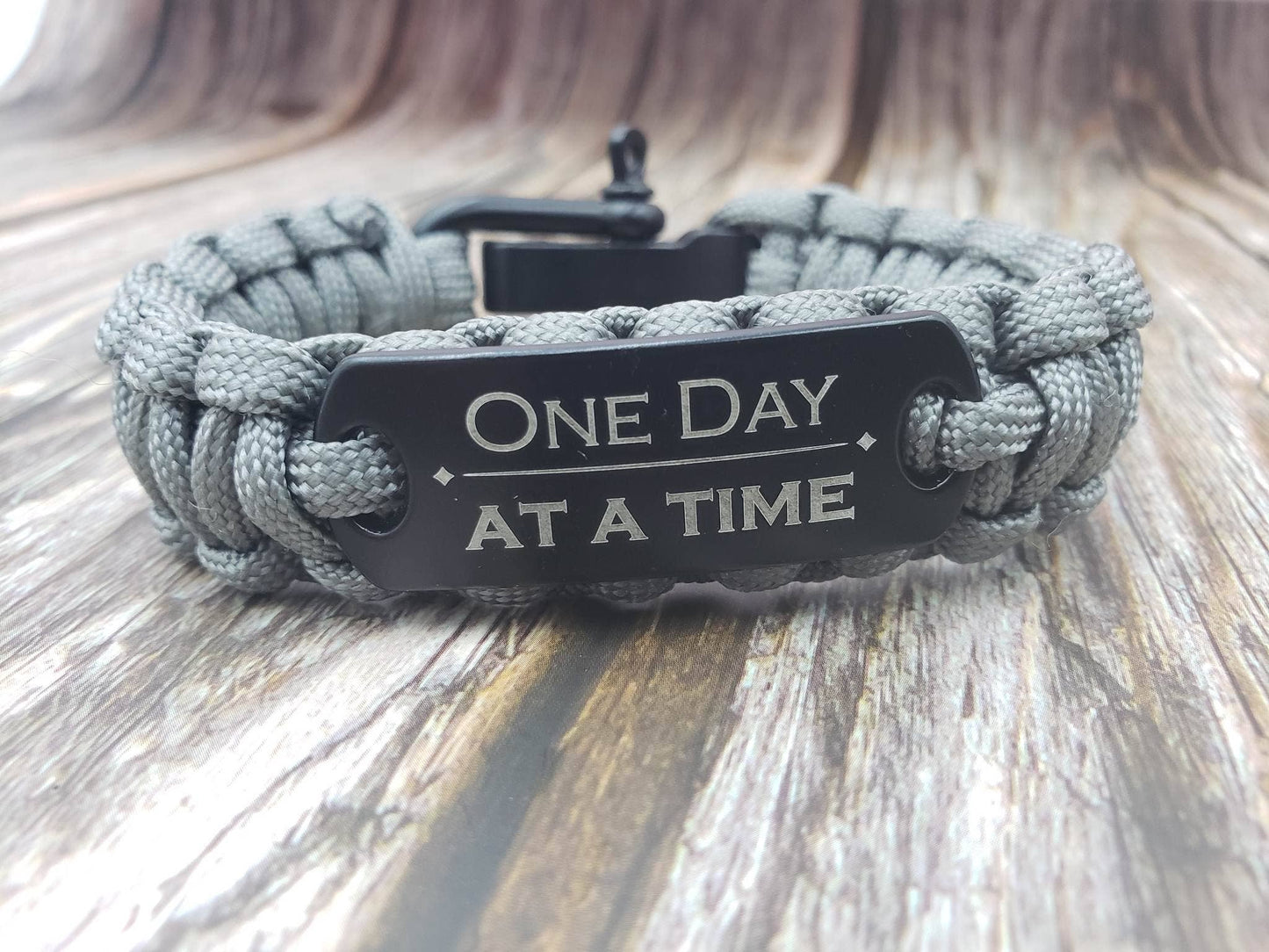 One Day at a Time Paracord Adjustable Bracelet