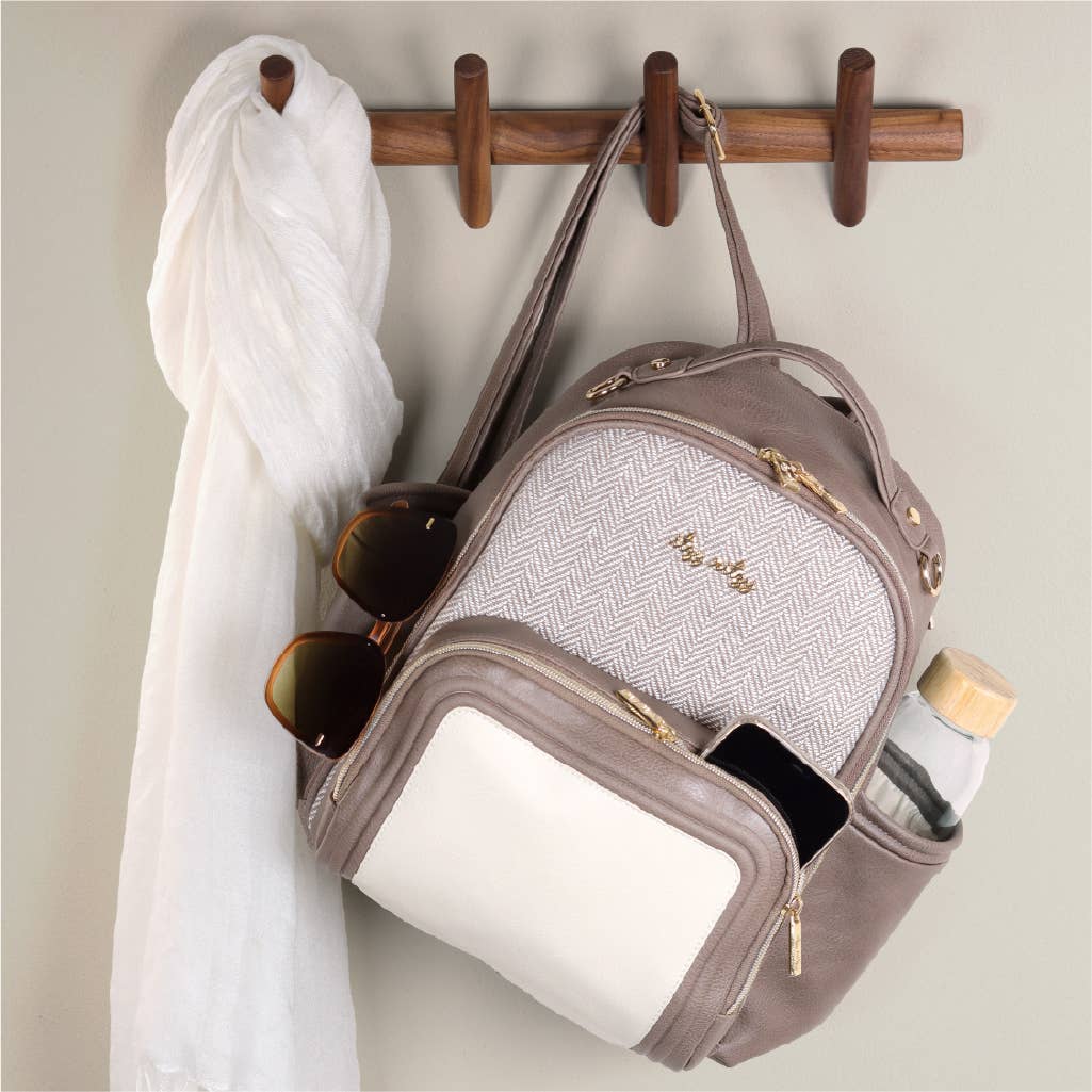 Vanilla Latte Itzy Mini Plus™ Diaper Bag Backpack - Simply Graced Mama