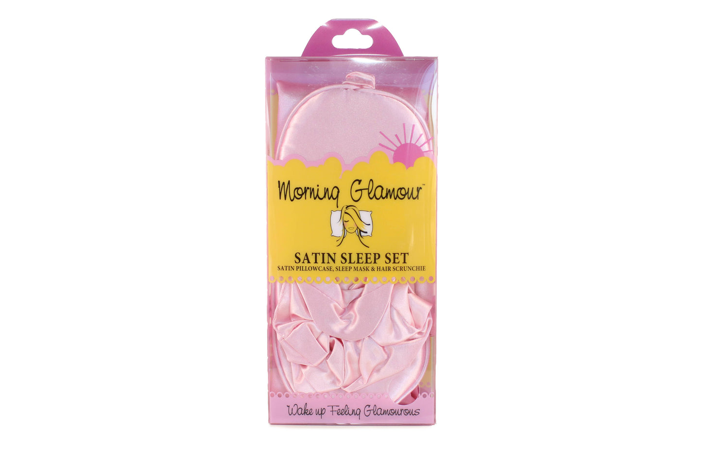 Ultimate Sleep Set Satin Pillowcase, Eye mask and Scrunchie: Pink