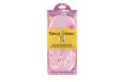 Ultimate Sleep Set Satin Pillowcase, Eye mask and Scrunchie: Pink