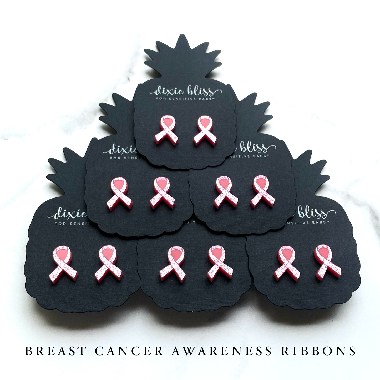 Pink Ribbon Studs