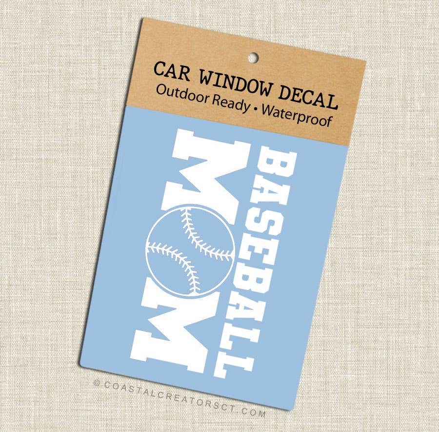 Baseball Mom Vinyl Window Sticker Decal