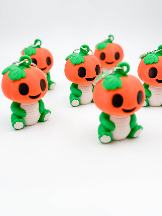 3D Printed Pumpkin Dino Keychain