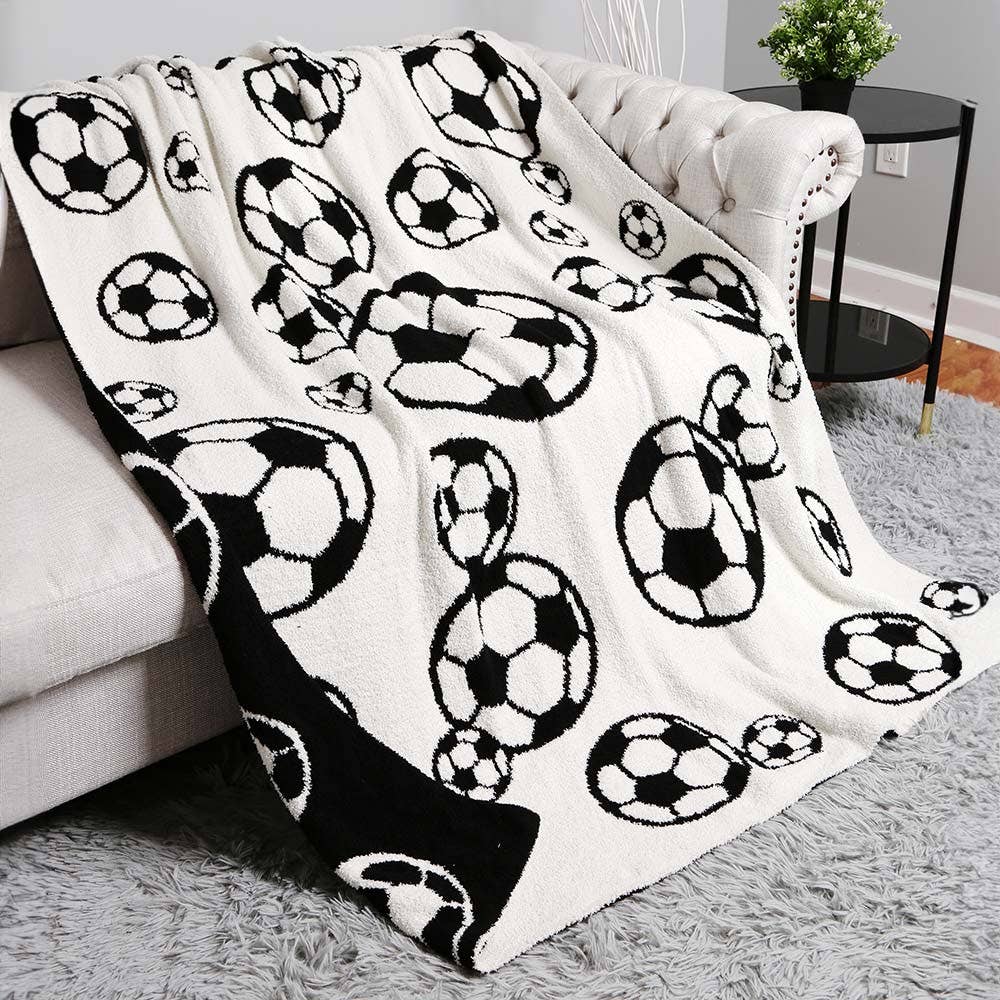 Soccer Reversible Throw Blanket - Simply Graced Mama