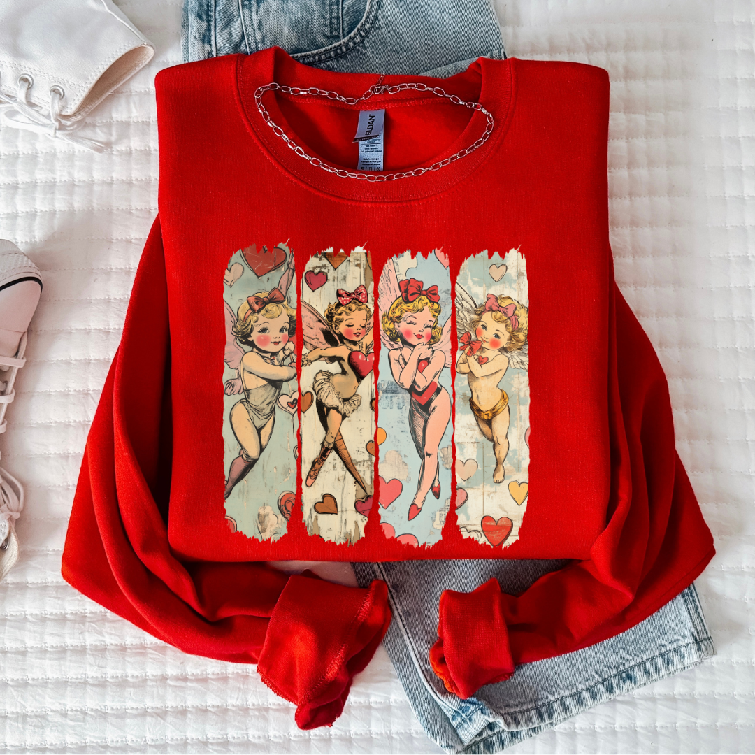 Vintage Cupid Sweatshirt - Simply Graced Mama