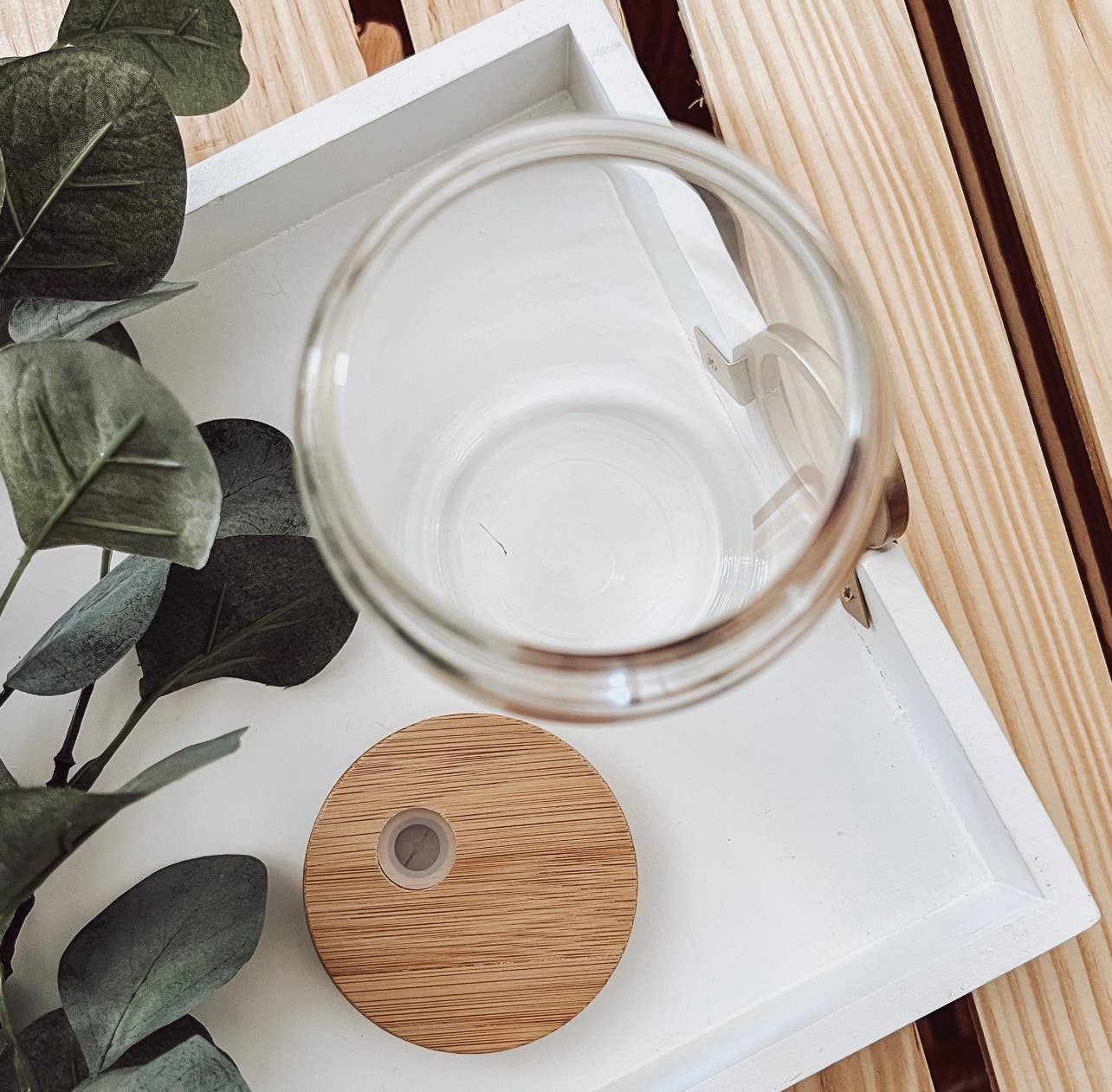 Boho Butterfly Frosted Glass Cup