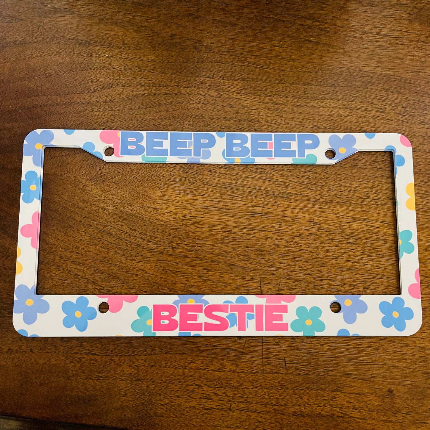 Beep Beep Bestie License Plate Frame