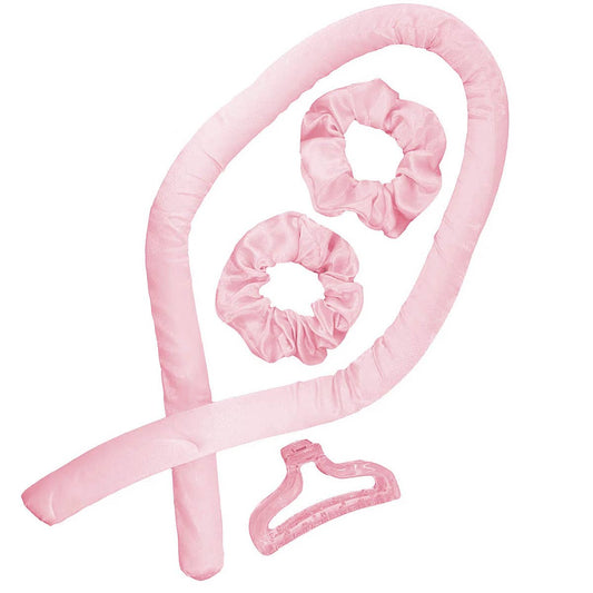 Heatless Satin Curler Set-effortless curls, no heat damage: PINK