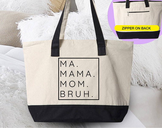 Ma Mama Mom Bruh Canvas Tote