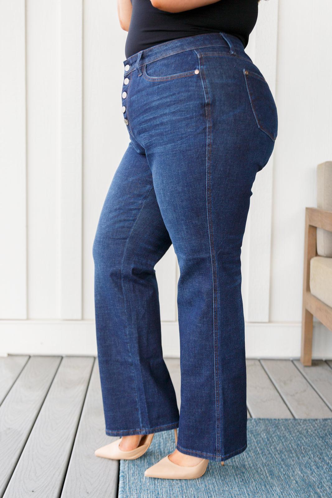 Arlo High Rise Button-Fly Straight Jeans - Simply Graced Mama