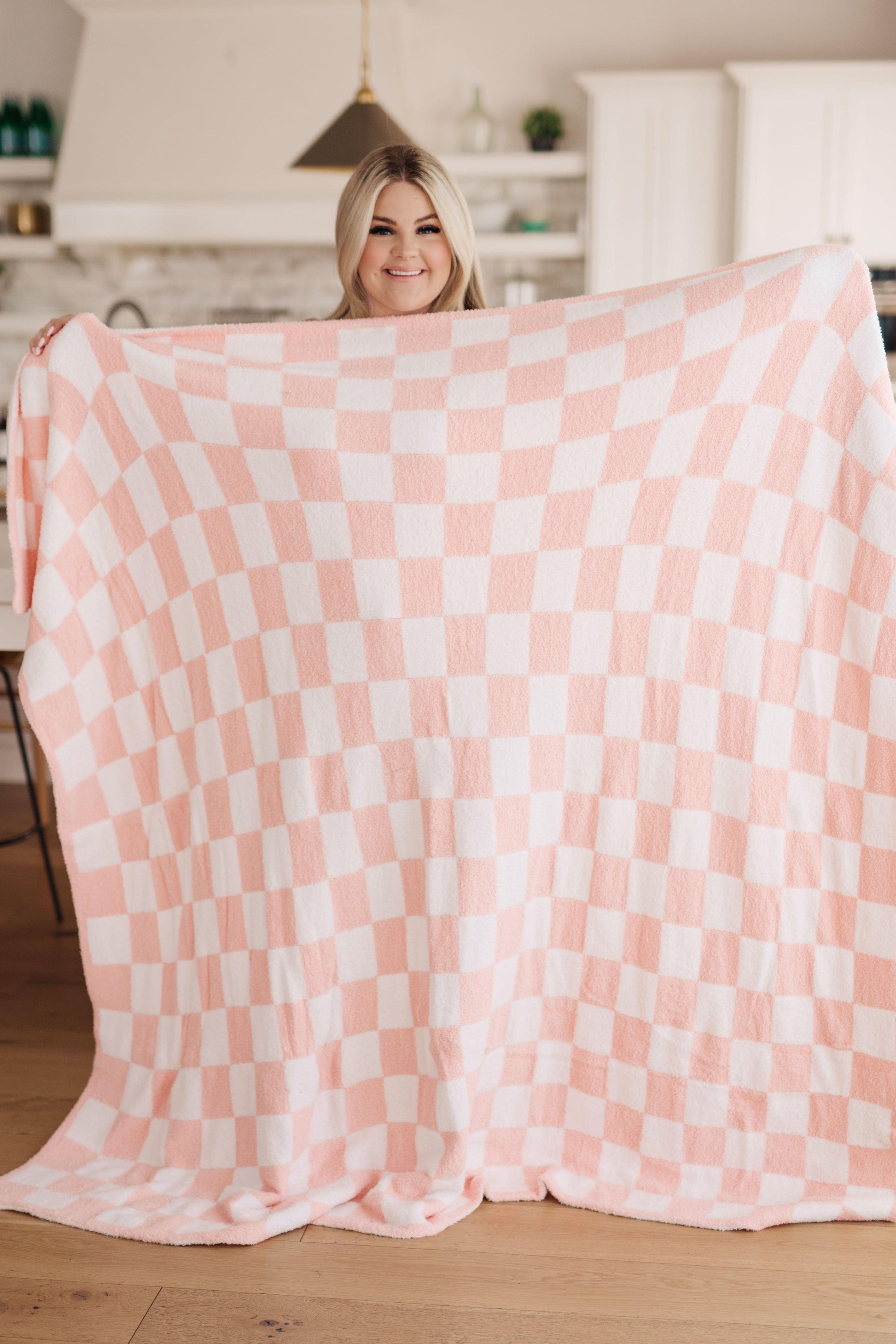 Penny Blanket Single Cuddle Size in Pink Check - Simply Graced Mama