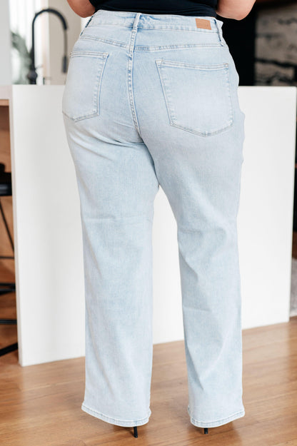 Brooke High Rise Control Top Vintage Wash Straight Jeans - Simply Graced Mama