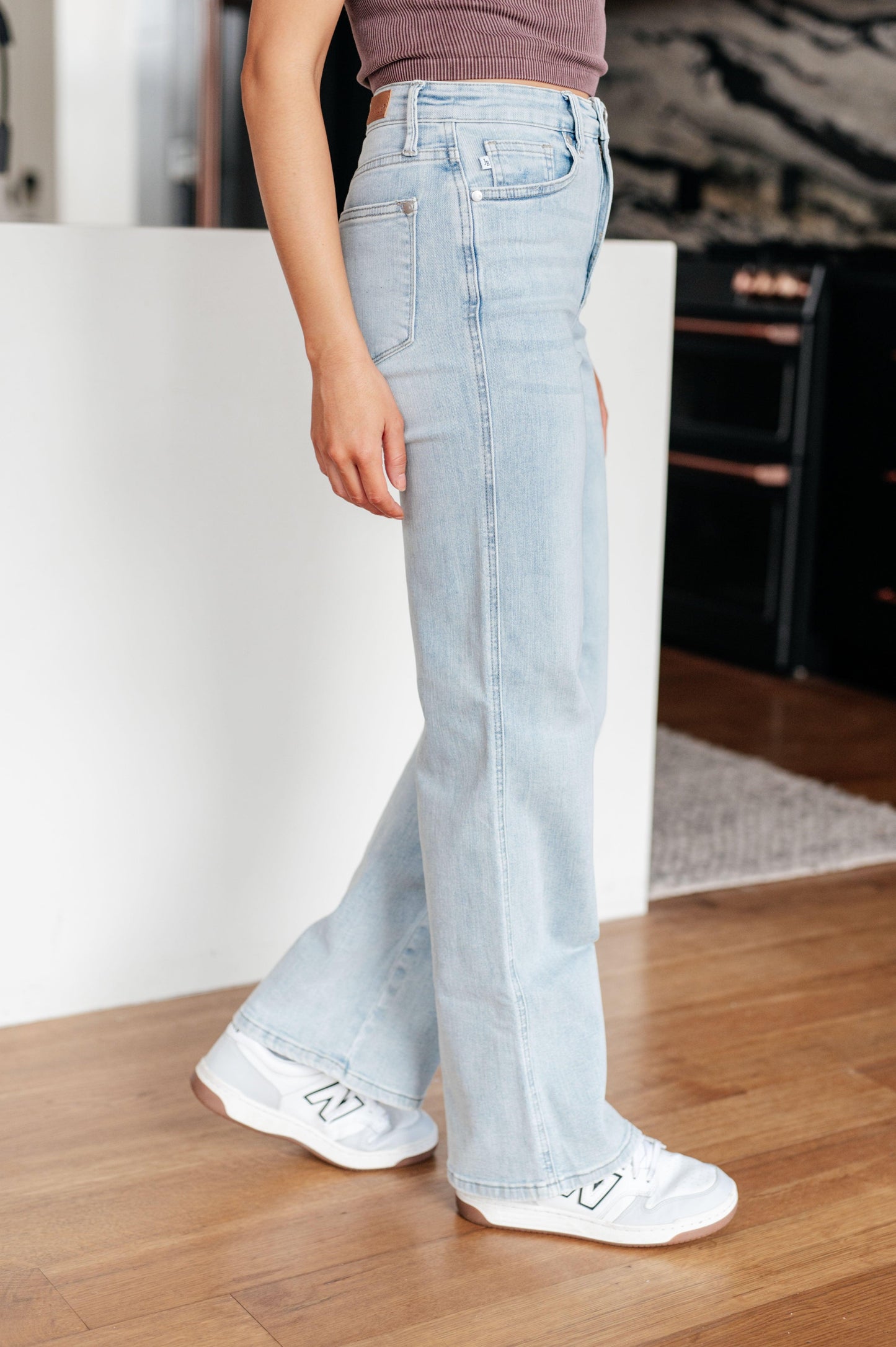 Brooke High Rise Control Top Vintage Wash Straight Jeans - Simply Graced Mama