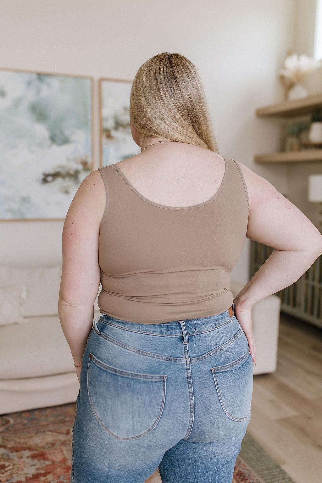 Carefree Seamless Reversible Tank in Light Mocha - Simply Graced Mama