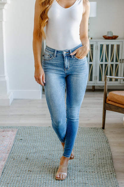 Catherine Mid Rise Vintage Skinny Jeans - Simply Graced Mama