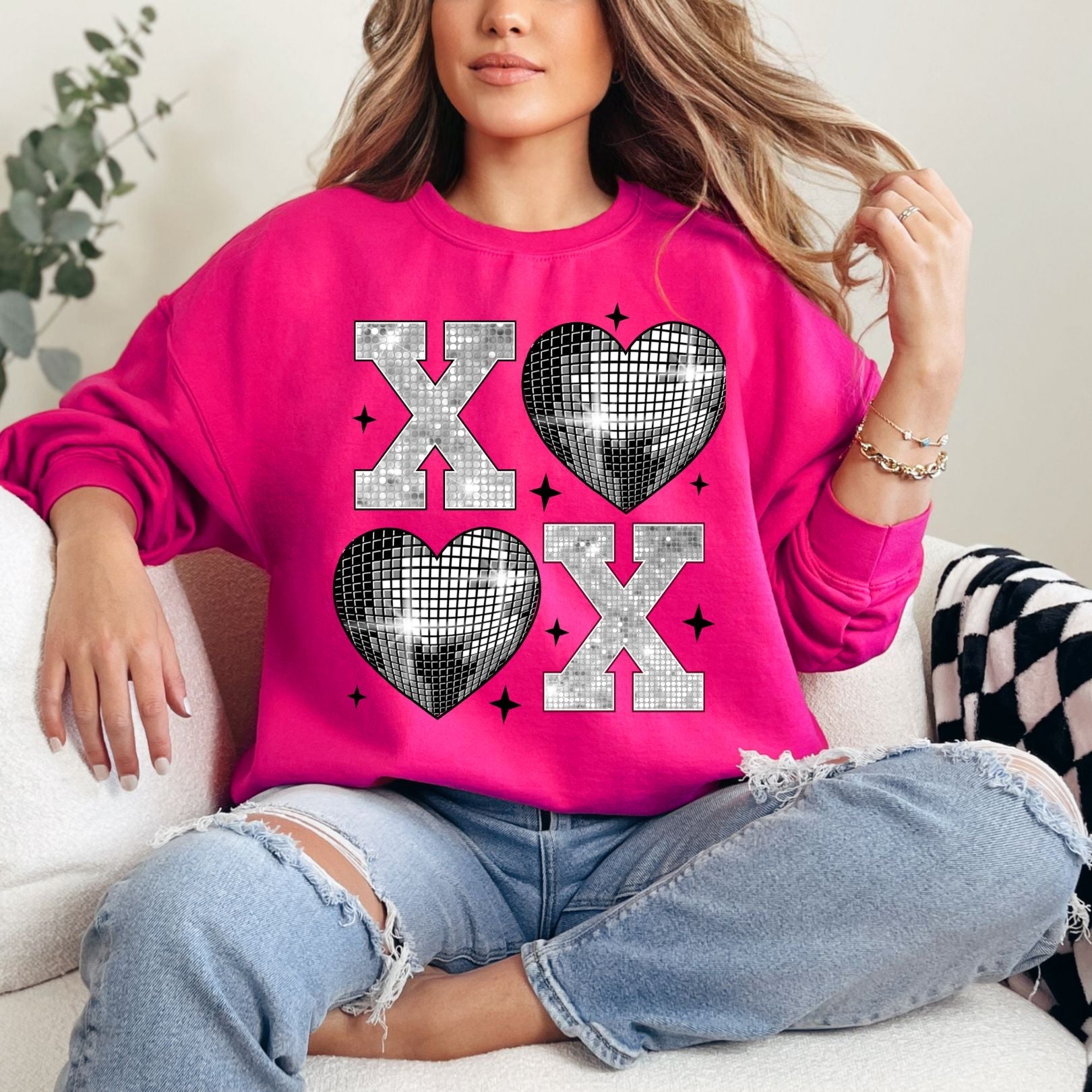 XOXO Disco Graphic Sweatshirt - Simply Graced Mama