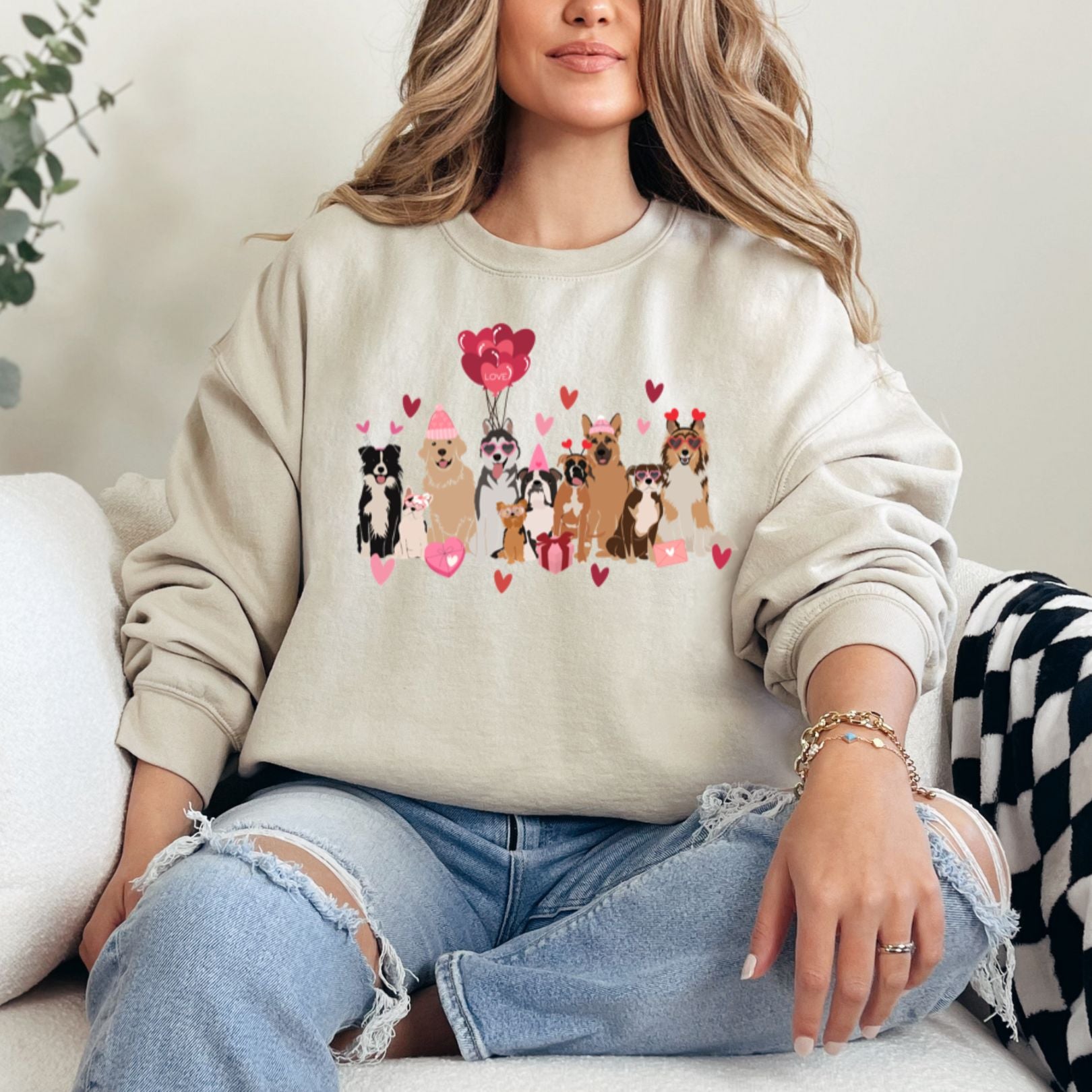 Valentine Dogs Graphic Sweatshirt - Simply Graced Mama