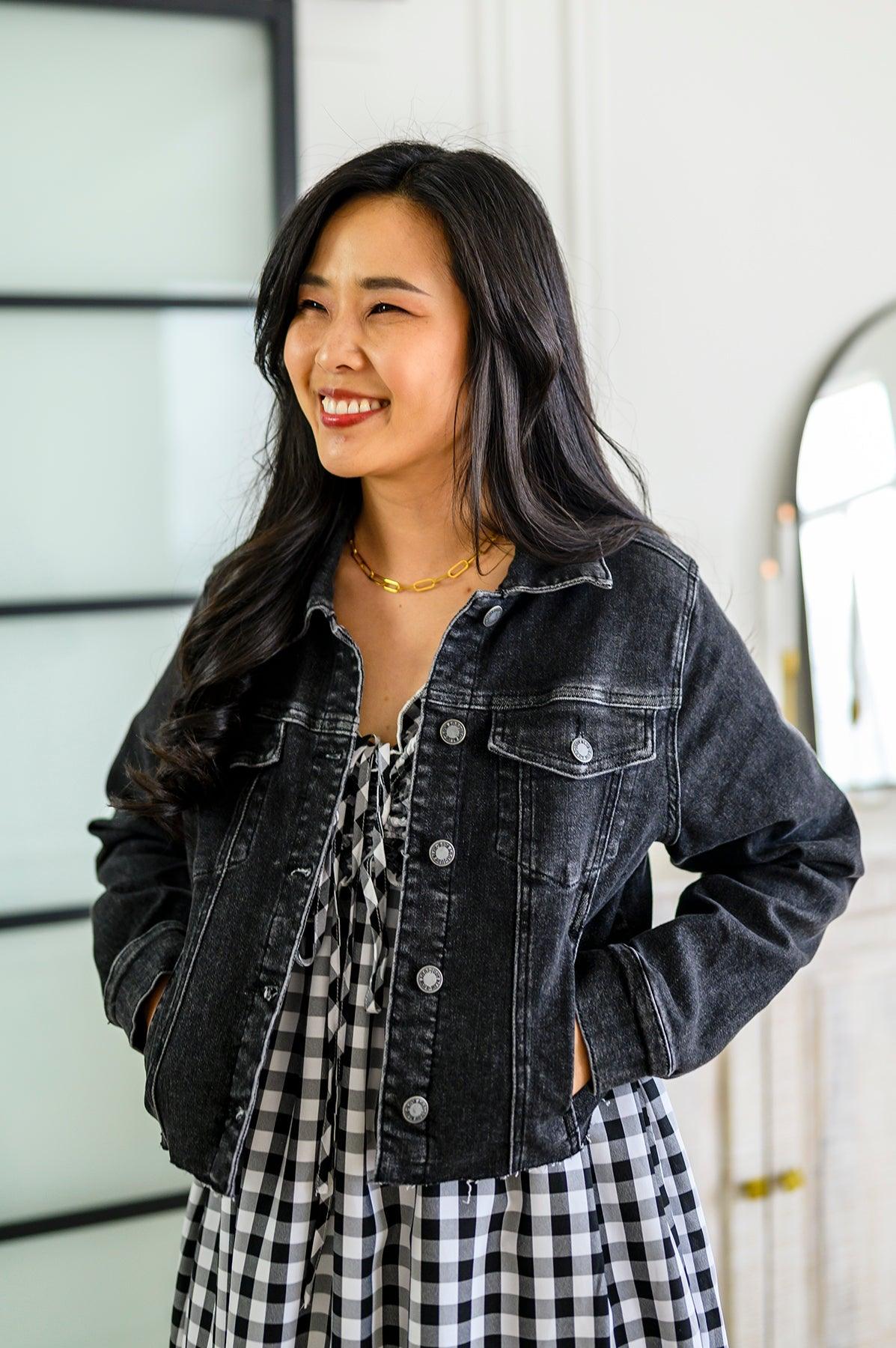 Charlie Cropped Denim Jacket - Simply Graced Mama