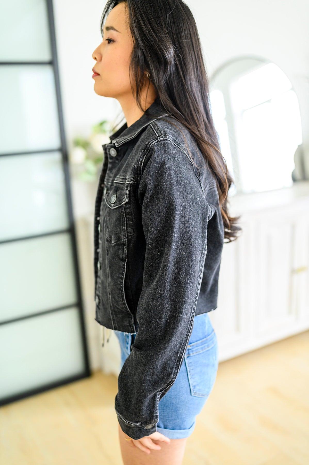 Charlie Cropped Denim Jacket - Simply Graced Mama