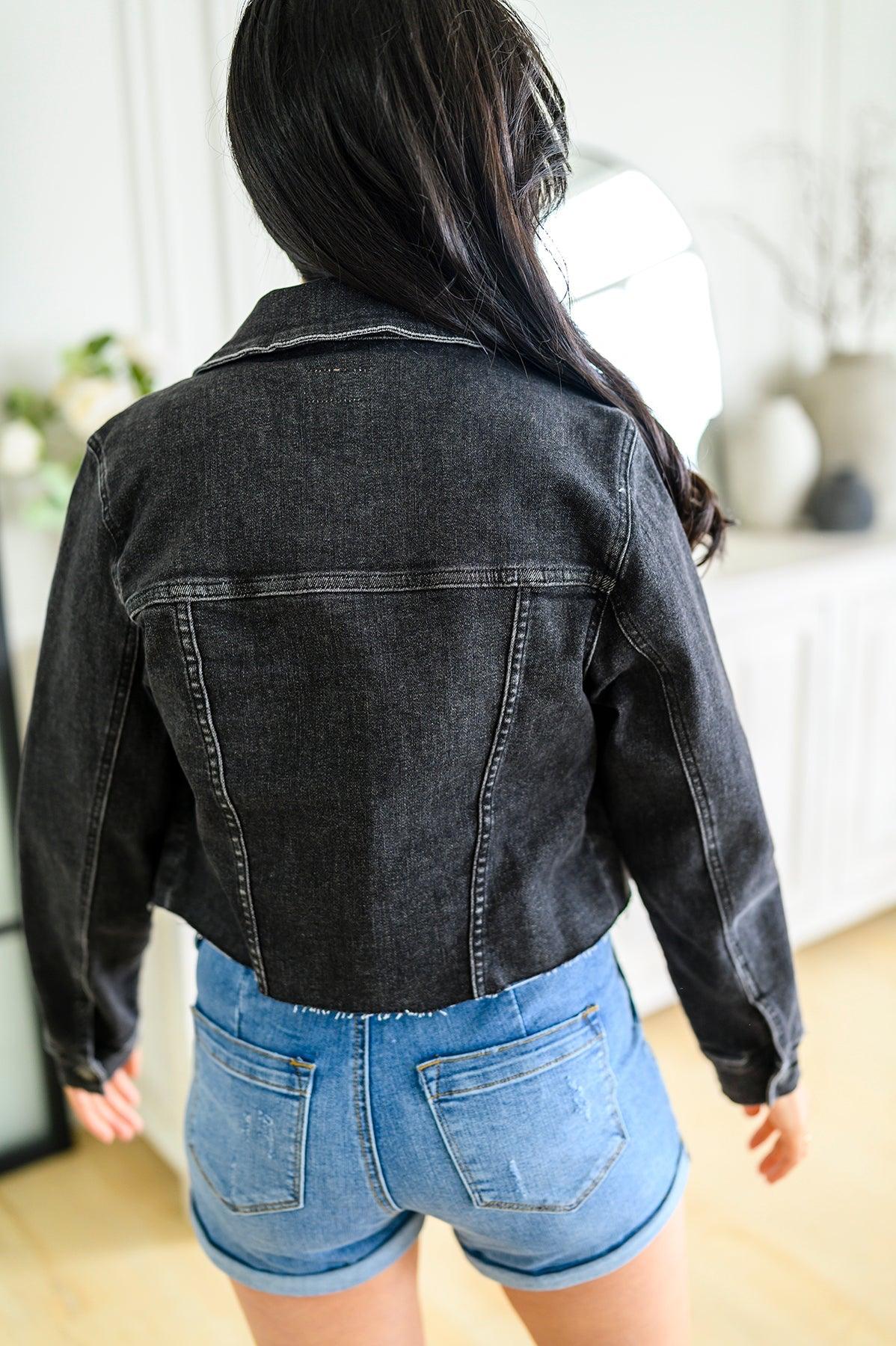 Charlie Cropped Denim Jacket - Simply Graced Mama