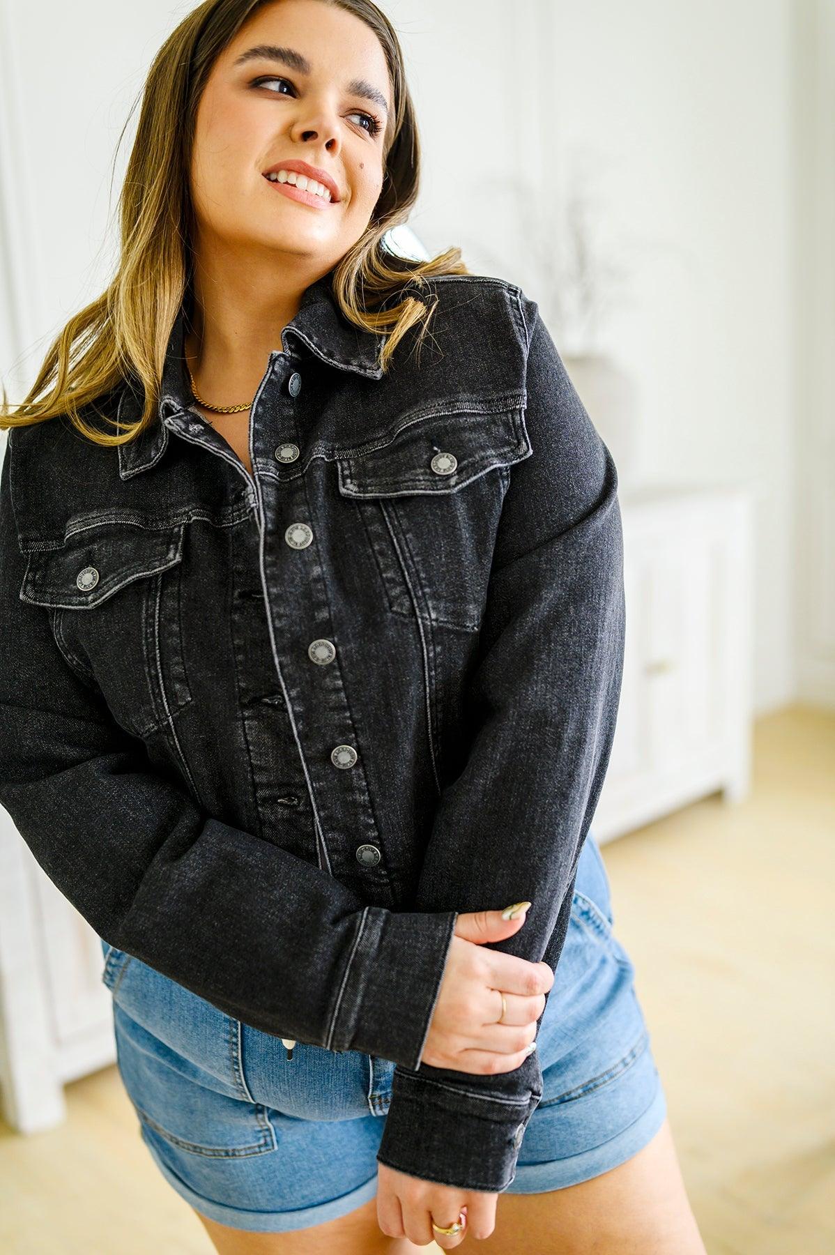 Charlie Cropped Denim Jacket - Simply Graced Mama