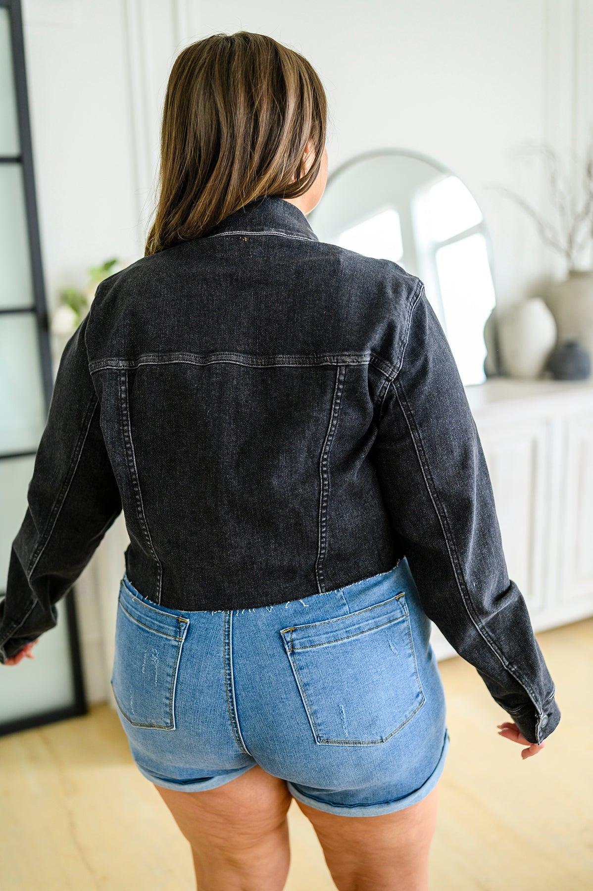 Charlie Cropped Denim Jacket - Simply Graced Mama