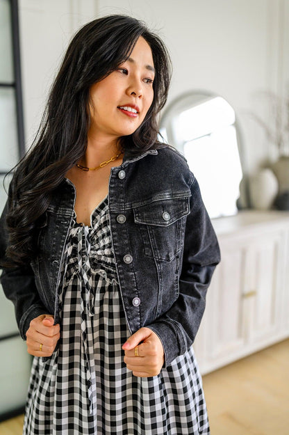 Charlie Cropped Denim Jacket - Simply Graced Mama