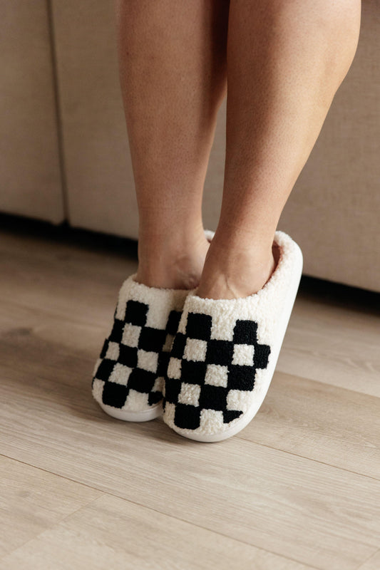 Checked Out Slippers in Black - Simply Graced Mama