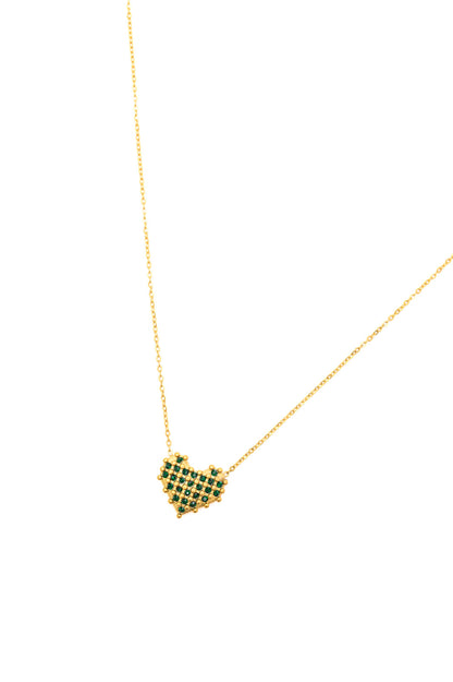 Checkered Heart Necklace - Simply Graced Mama