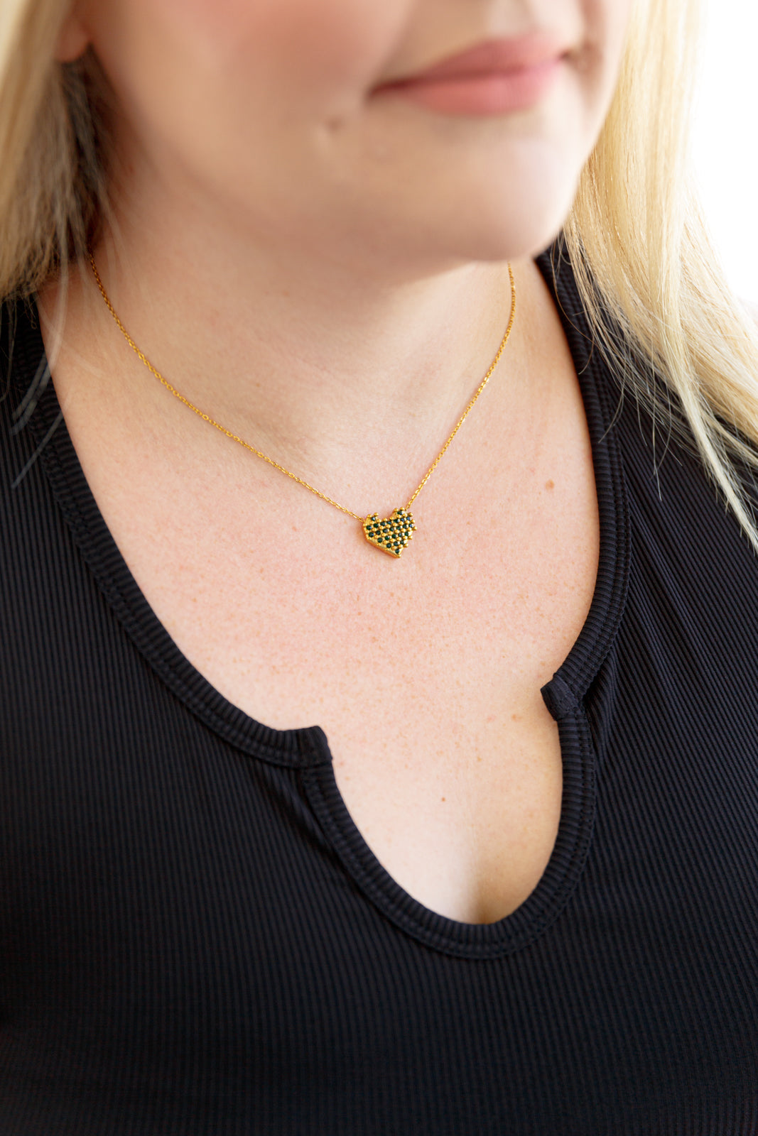 Checkered Heart Necklace - Simply Graced Mama