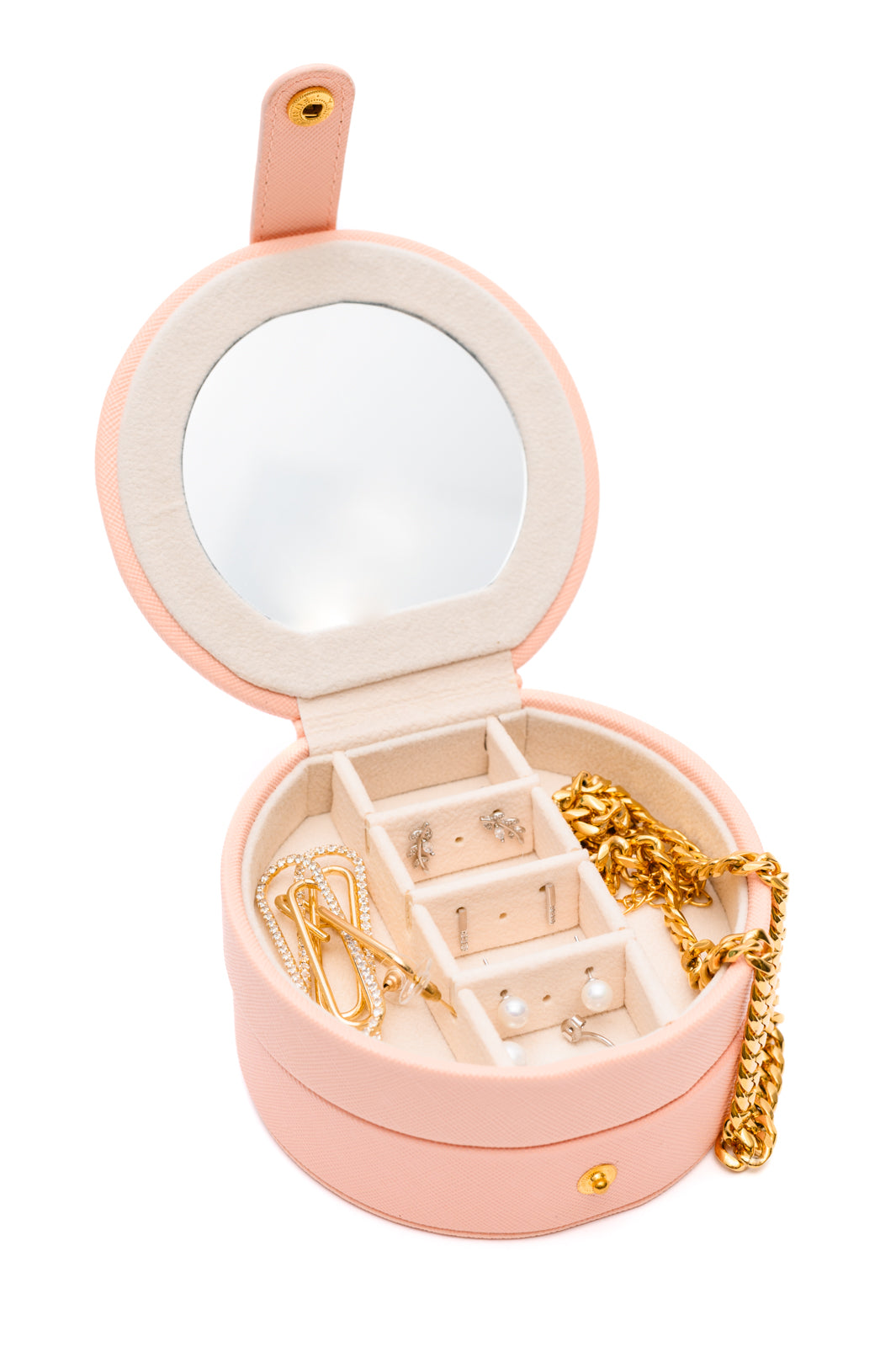 Circular Travel Jewelry Case in Pink - Simply Graced Mama