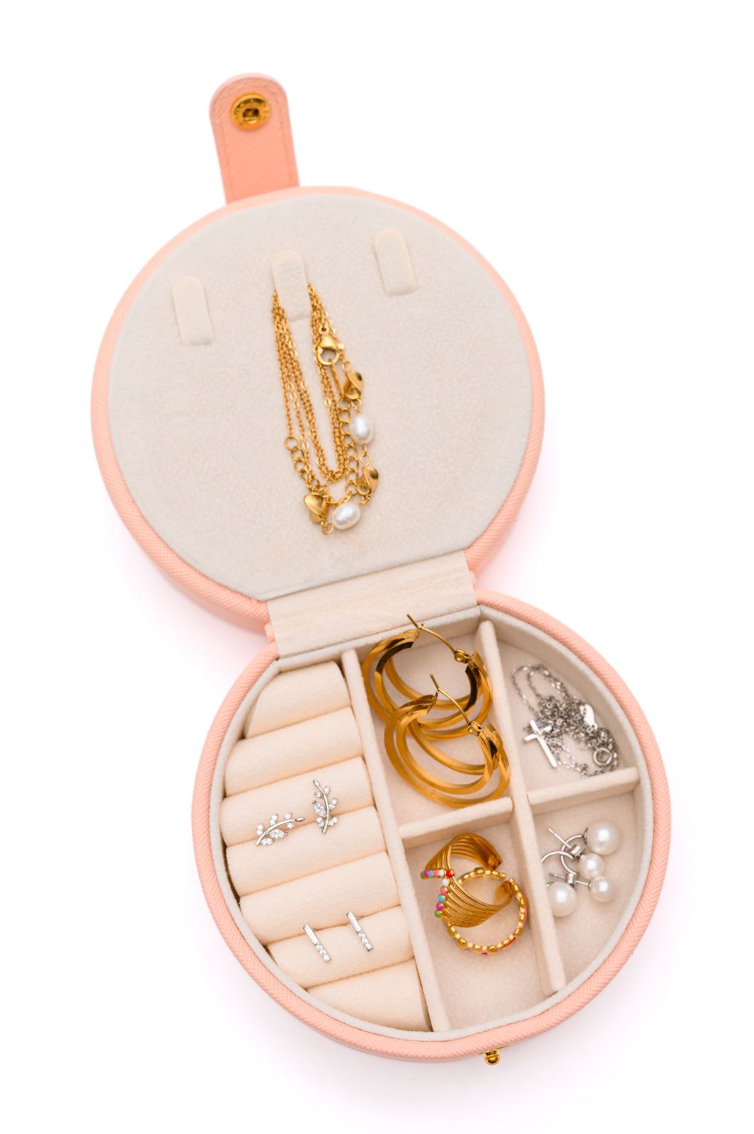 Circular Travel Jewelry Case in Pink - Simply Graced Mama