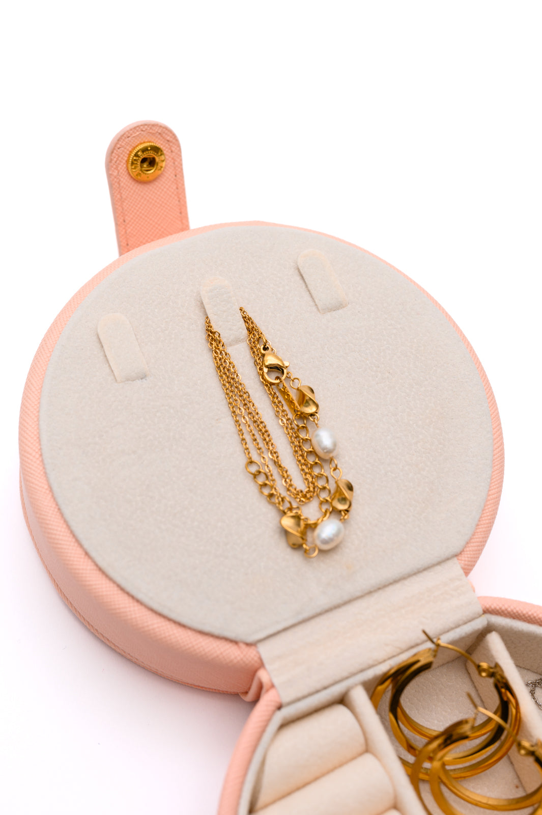 Circular Travel Jewelry Case in Pink - Simply Graced Mama