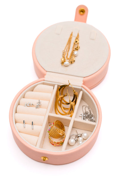 Circular Travel Jewelry Case in Pink - Simply Graced Mama