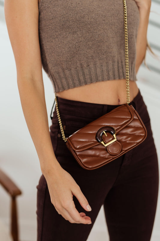 Classic Beauty Quilted Clutch in Brown - Simply Graced Mama